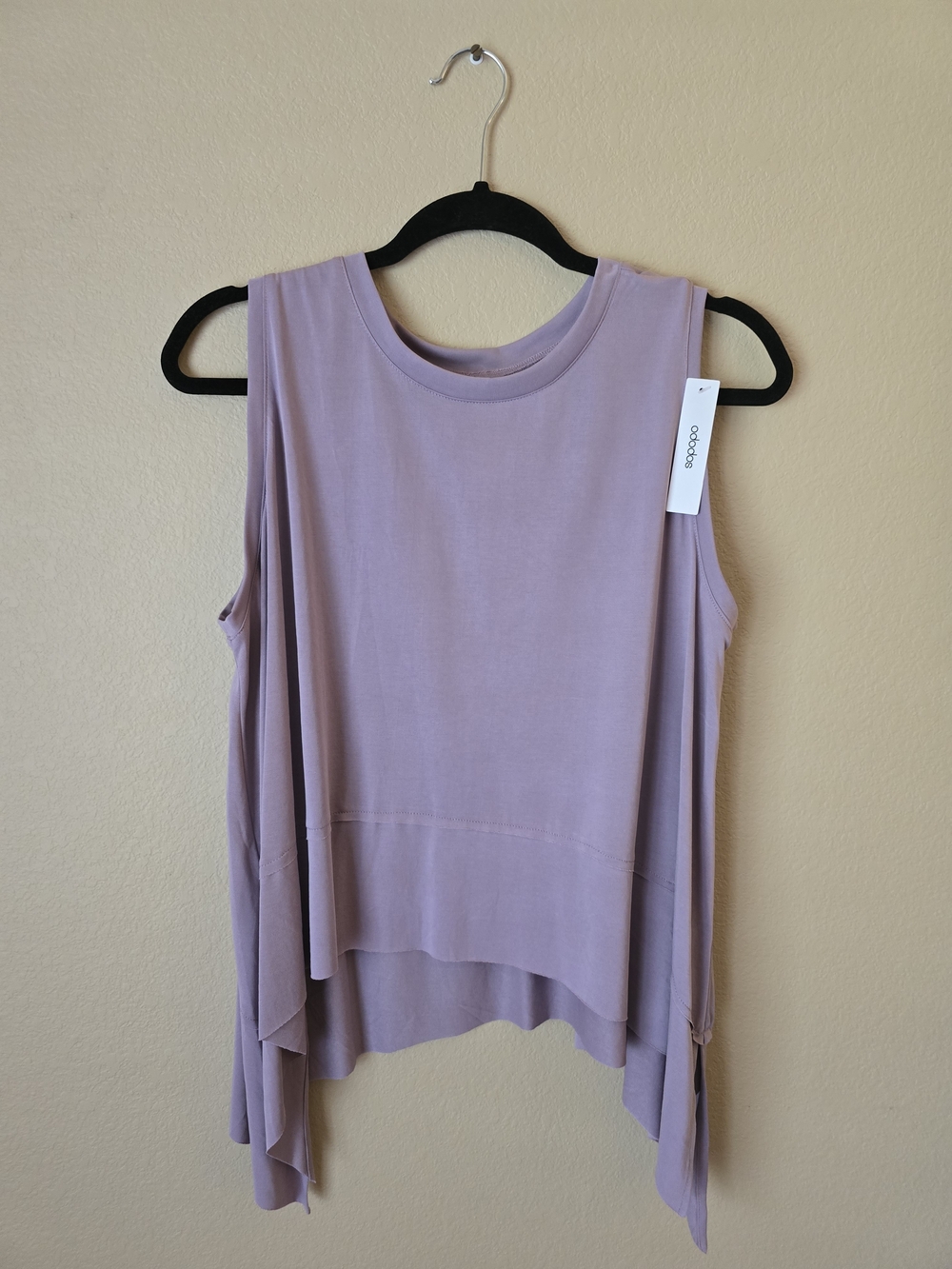 Lavender Sleeveless Layered Lagenlook Boho Draped Tank Top Size XL